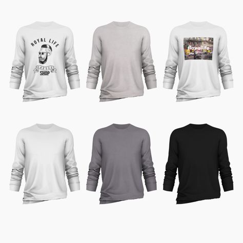 Long Sleeve T-Shirt Remake • Mesh by me / ALL LODs • Top • 10 Swatches • M (Teen ~ Elder) TOU • Do not re-upload / re-edit my mesh • Feel free recolor (Without Mesh) Download T Shirt Remake, Cc Clothing, Sims 4 Men Clothing, Bear Photo, Sims 4 Male Clothes, Alpha Cc, Sims 4 Cc Folder, Sims 4 Gameplay, Sims 4 Teen