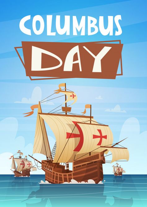 Happy columbus day national usa holiday greeting card with ship in ocean sea water Premium Vector | Premium Vector #Freepik #vector #background #logo #banner #poster Ship In Ocean, Usa Holiday, Happy Columbus Day, Logo Banner, Columbus Day, Holiday Greeting, Sea Water, All Holidays, Holiday Greeting Cards