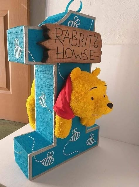 Winnie The Pooh Pinata 1st Birthdays, Winnie The Pooh Pinata, Animal Pinata, Wood Letter Crafts, Halloween Fabric Crafts, Princess Jasmine Birthday Party, Pinata Ideas, Cat Themed Birthday Party, Tigger Winnie The Pooh