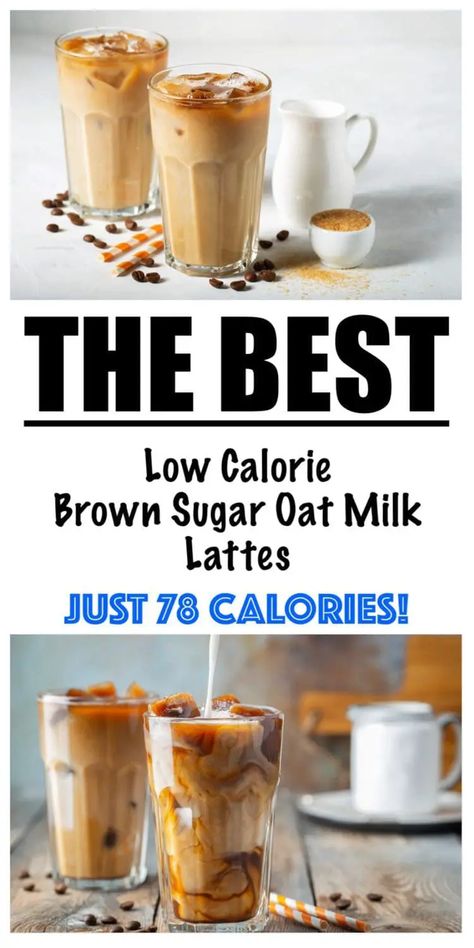 Oat Milk Latte Recipe, Healthy Latte Recipe, Low Calorie Starbucks, Low Calorie Shakes, Espresso Drink Recipes, Instant Coffee Recipes, Homemade Coffee Drinks, Fat Coffee, Oat Milk Latte