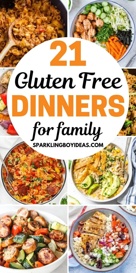 Easy Healthy Weeknight Dinners, Gluten Free Dinner Ideas, Healthy Gluten Free Dinner Recipes, Easy Gluten Free Dinner, Gluten Free Dinners, Gluten Free Dairy Free Dinner, Gluten Free Dinner Recipes, Dinner Ideas For Family, Celiac Recipes