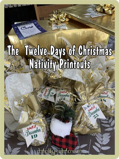 HollysHome - Church Fun: The Twelve Days of Christmas Nativity Gift 12 Days Of Christmas Printables, Primary Christmas Gifts, Traditional Christmas Songs, Church Christmas Party, Ward Christmas Party, New Testament Bible, Christmas Manger, Christ Centered Christmas, Minute To Win