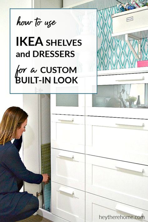 We turned a standard closet into a beautiful built-in cabinet and display case and it was life changing!   #builtins #ikeahack #ikea #cabinets #diy #tutorial via @heytherehome Brimnes Cabinet Hack Built Ins, Brimnes Dresser, Brimnes Cabinet Hack, Dressers Diy, Ikea Closets, Ikea Dressers, Hacks Ikea, Built In Dresser, Ikea Closet