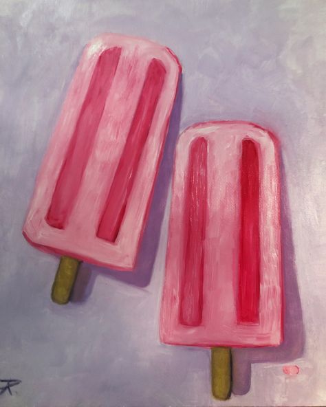 Oil Pastel Food Art, Food Oil Pastel, Popsicle Artwork, Bubble Gum Painting, Popsicle Drawing, Oil Pastel Drawings Easy, Gcse Art Sketchbook, Air Dry Clay Projects, Oil Pastel Paintings