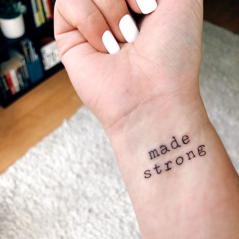 Made Strong Tattoo Ms, You Are Strong Tattoo, Ms Warrior Tattoo, Strong Mom Tattoo Ideas, Ms Tattoos Multiple Sclerosis, Strong Tattoo Ideas, Strong Tattoo Quotes, Multiple Sclerosis Tattoo, Ms Tattoos