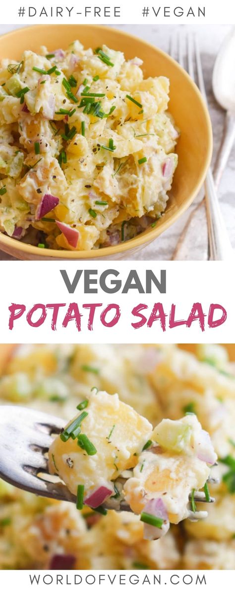 Vegan Potato Salad Recipe, Chaotic Kitchen, Potato Salad Vegan, Vegan Potatoes, Vegan Potato Salad, Potatoes Salad, Potato Salads, Vegan Potato Salads, Resep Salad