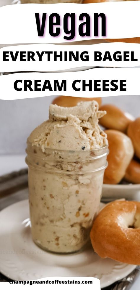 This is the perfect breakfast! Everything bagel cream cheese is a plant based spread that is super creamy and packed with everything bagel seasoning. This is a great healthy breakfast! #breakfast #plantbased #veganbreakfast Everything Bagel Cream Cheese, Creamy Overnight Oats, Plant Based Cream Cheese, Perfect Healthy Breakfast, Everything Bagel Seasoning, Bagel Cream Cheese, Dairy Free Dinner, Breakfast Vegan, Bagel Seasoning