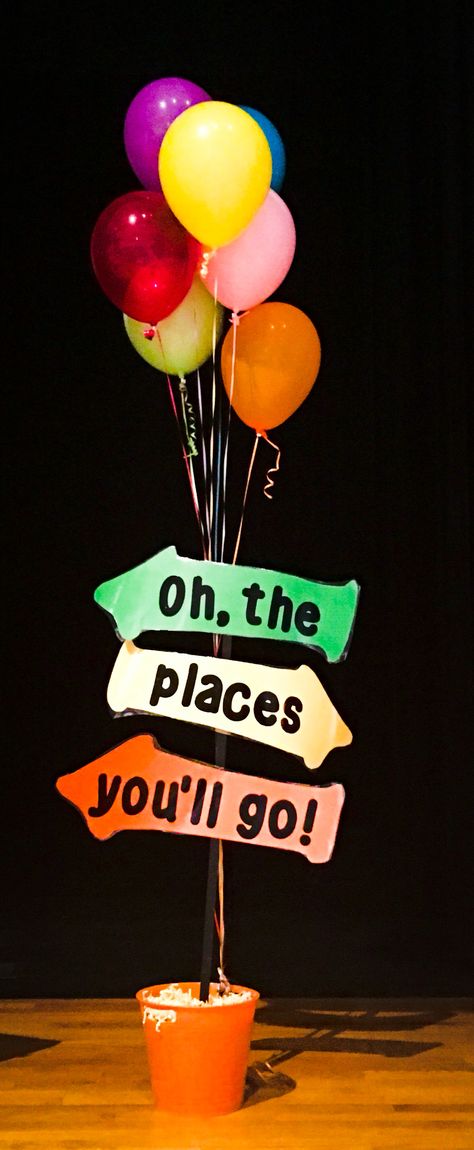 Oh the places you'll go! Kindergarten graduation decorations Kindergarten Graduation Decorations, Vpk Graduation, Kindergarden Graduation, Preschool Graduation Party, Kindergarten Graduation Party, Kindergarten Party, 5th Grade Graduation, Pre K Graduation, Kids Graduation