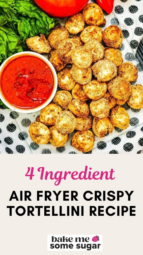 Half Fried Tortellini, Fried Tortellini Air Fryer, Air Fried Tortellini, Crispy Tortellini, Frozen Tortellini Recipes, Easy Dinners With Chicken, Air Fryer Tortellini, Dinners With Chicken Breast, Fried Tortellini