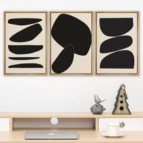 Wayfair | Mid-Century Modern Wall Art You'll Love in 2023 Collage Abstract, Mid Century Modern Wall Art, Deco Salon, Grand Art Mural, Black Pillows, Hanging Posters, Black Flowers, Abstract Paintings, Wall Art Set