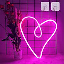 Neon Heart Light, Heart Lamp, Pink Neon Sign, Wall Hanging Lights, Heart Lights, Neon Nights, Novelty Lighting, Led Neon Lighting, Neon Light Signs