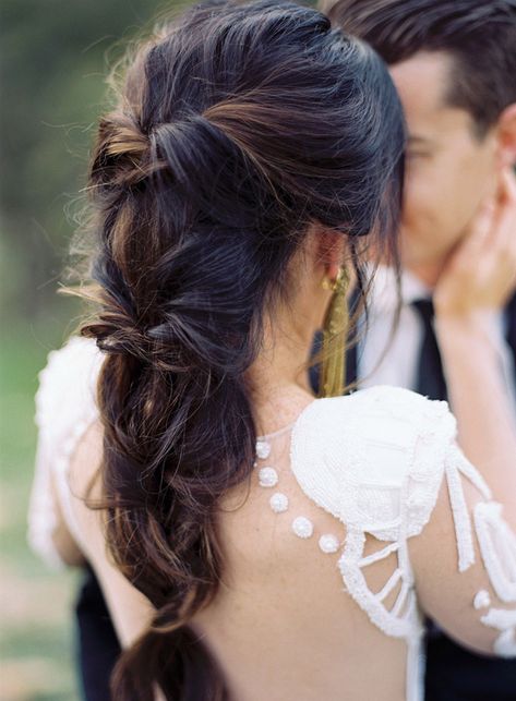 High Fashion Elopement for an Intimate Mountain Wedding | Hey Wedding Lady Bridal Ponytail, Gorgeous Bridal Makeup, Sanggul Modern, Bridal Hairstyles With Braids, Bridal Braids, Wedding Braids, Wedding Hairstyles Bride, Braut Make-up, Braided Hairstyles For Wedding