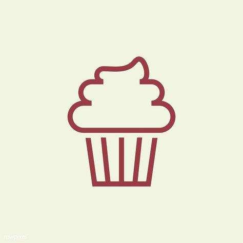 Cupcake with frosting icon vector | free image by rawpixel.com Cupcake With Frosting, Cafe Icons, Cupcake Logo Design, Pastry Logo, Cafe Icon, Cupcake Vector, Cupcake Logo, Logo Design Feminine, Bakery Logo