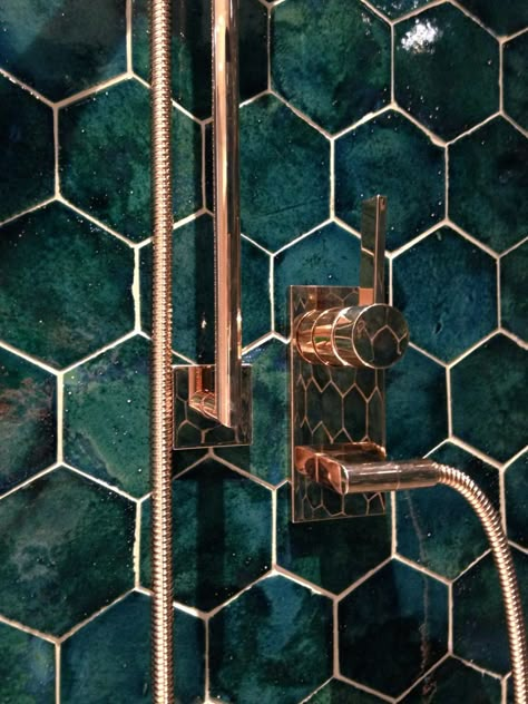 Mystery Teal Explosion - New Terracotta Queensland House, Warehouse Home Design, New Terracotta, Teal Tile, Green Tile Bathroom, Teal Bathroom, Bathroom Redesign, Bathroom Design Decor, Bathroom Backsplash