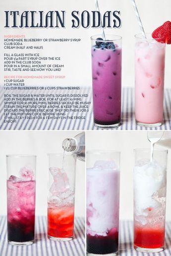 Italian Sodas, Aperitif Cocktails, Resep Starbuck, Resep Smoothie, Italian Soda, Soda Recipe, Flavored Vodka, Läcker Mat, Jello Shots