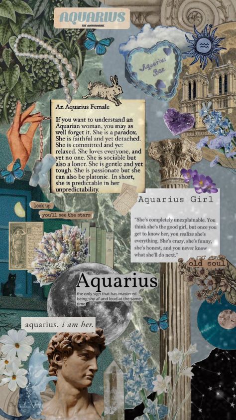 #aquarius #blue #aesthetic #nature #vibes #wallpaper #vintage #zodiac #astrology #astronomy Blue Aesthetic Nature, Aquarius Blue, Zodiac Aesthetic, Aquarius Aesthetic, Aquarius Art, Vintage Zodiac, Aquarius Life, Aquarius Truths, Aquarius Love