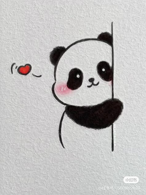 Panda Sketch, Vom Avea Un Copil, Cute Panda Drawing, Panda Drawing, Easy Cartoon Drawings, Cute Easy Doodles, Easy Love Drawings, Easy Doodle, Meaningful Drawings