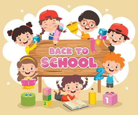 Back To School Images, Valentine Card Crafts, School Concept, Funny Children, School Illustration, School Frame, School Images, Toddler School, School Cartoon