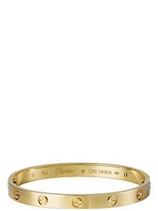 CARTIER LOVE 18ct yellow-gold bracelet Pink Gold Jewelry, Bracelet Cartier, 18k Gold Bangle, Jewerly Bracelets, Trendy Jewerly, Rose Gold Bangle, Yellow Gold Bangle, Bracelet Love, Iconic Fashion