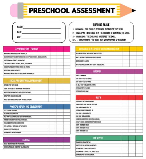 Printable Preschool Assessment Forms Preschool Report Card, Preschool Assessment Forms, Preschool Portfolio, Preschool Homework, Kindergarten Report Cards, Christmas Stocking Template, Stocking Template, Conference Forms, Kindergarten Assessment