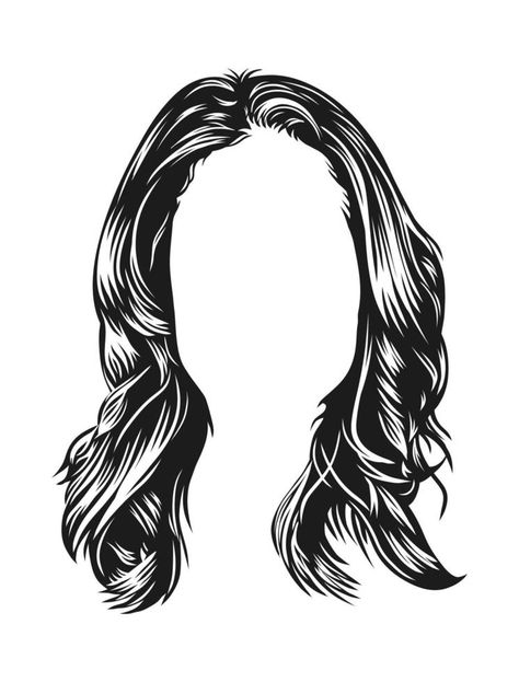 Stylish women hair in black and white vector illustration Hair Clipart Black And White, Pictures Black And White, Hair Vector, Hair Clipart, Black And White Vector, Black And White Cartoon, Grey Hair Styles For Women, Beauty Salons, Fashion Magazines