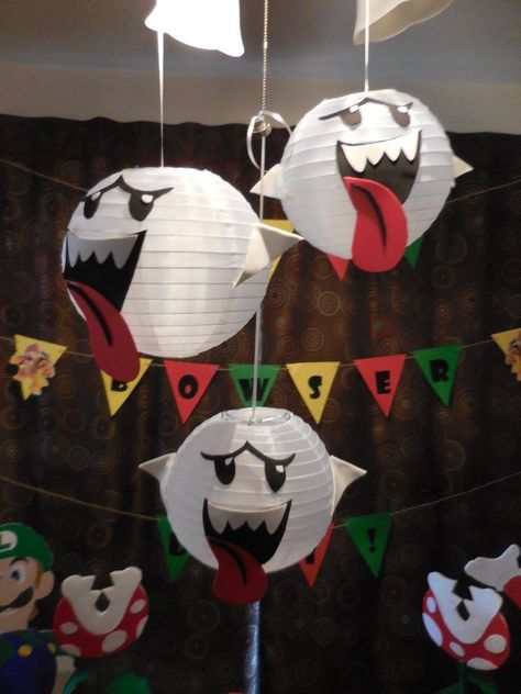 King Boo Birthday Party, Luigis Mansion Birthday Party, Yoshi Halloween, King Boo Mario, Mario Kart Costumes, Mario Bros Birthday Party Ideas, Super Mario Bros Birthday Party, Mario Bros Birthday, Mario Bros Party