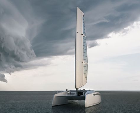 Zero Sail Concept Sailing Yacht by Julius Graupner and Thor Unbescheid Mud Boats, Ocean Sports, Catamaran Yacht, Sailboat Design, Space Frame, Boy Toys, Floating House, Yacht Design, Super Yachts