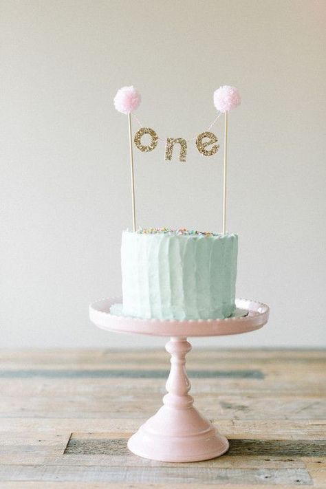 Baby First Cake, Smash Cake Girl, Cake Banner, Torte Cupcake, 1st Birthday Cakes, Baby Birthday Cakes, Baby Cakes, 1st Birthday Cake, Girl Cake