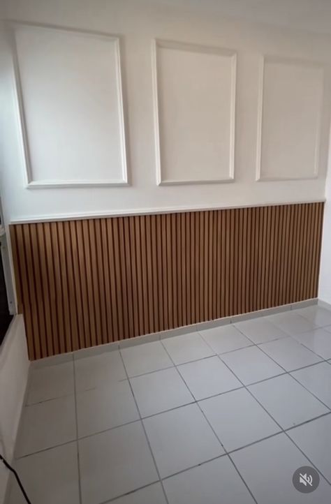 Slat Half Wall, Half Panel Wall, Half Wall Wood Paneling, Half Wood Panel Walls, Half Wall Paneling Ideas, Half Wall Ideas, Stylish Bedroom Design, Diy Home Furniture, Stylish Bedroom