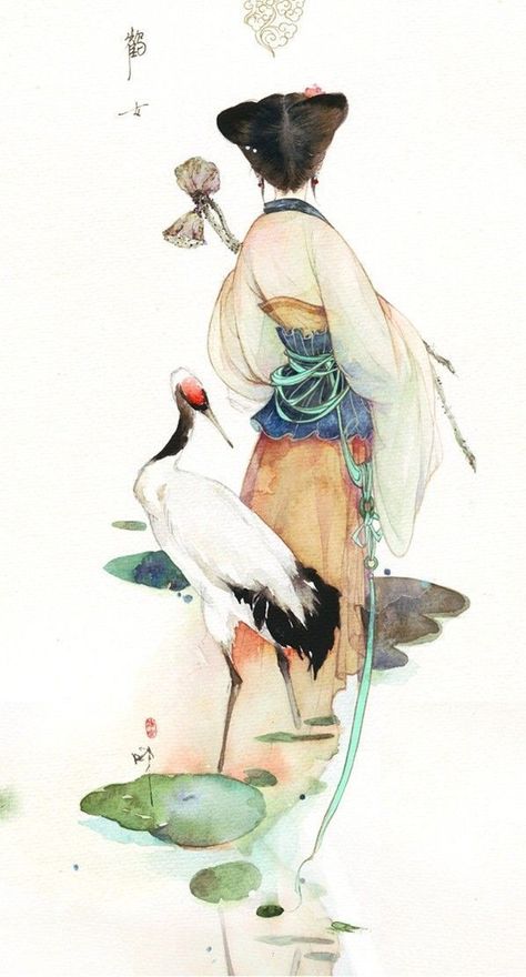 Geisha Art, Japon Illustration, 캐릭터 드로잉, Art Japonais, Japanese Painting, Japan Art, Chinese Painting, Chinese Art, 그림 그리기