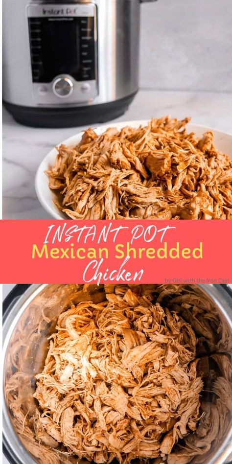 Instant Pot Mexican, Mexican Shredded Chicken, Crunchwrap Supreme, Instapot Meals, Instant Pot Ideas, Shredded Chicken Tacos, Chicken Taco Recipes, Ninja Foodi Recipes, Shredded Chicken Recipes