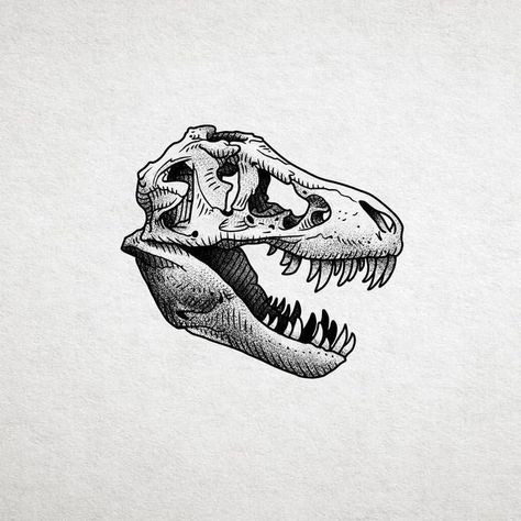 T Rex Skull Tattoo Design, Dinasour Skull Tattoos, Trex Head Tattoo, Dino Bones Tattoo, Dinosaur Bones Tattoo, Dino Skull Tattoo, Trex Skull Tattoo, Skull Bones Tattoo, T Rex Skull Tattoo