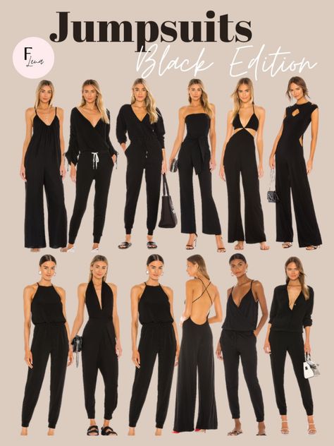 Black Tie Jumpsuit Outfit, Straight Leg Jumpsuit, Halter Jumpsuit Outfit, Wide Leg Jumpsuit Outfit, Pant Romper Outfit, Coat Ideas, Tank Jumpsuit, Tie Waist Jumpsuit, Halter Jumpsuit