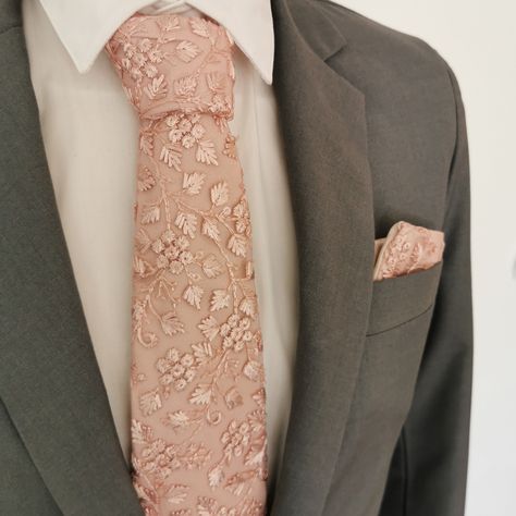 Rose Gold Suit, Rose Gold Tie, Wedding Ceremony Invitations, Ceremony Songs, Rose Gold Lace, Marriage Day, Gold Suit, Dusty Blush, Gold Tie