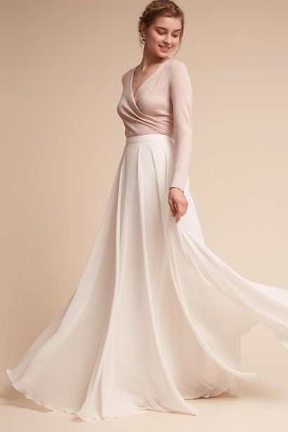 Blanche Top & Hampton Skirt | BHLDN Kim Wedding, Simply Dress, Long Maxi Skirt, Anthropologie Wedding, Bridal Separates, Rock Outfit, Jenny Yoo, Brides Wedding Dress, Long Maxi Skirts