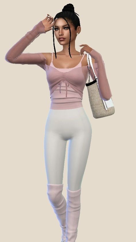 ballet class 🩰 • top | leggings | bag | leg warmers | credit to the cc creators <3 @seoulsoul-sims @bbygyal123 @xplatinumxluxexsimsx Sims4 Cc Leggings, Sims4 Ballet Cc, Sims Ballet Cc, Sims 4 Ballet Cc Clothes, Sims 4 Leg Warmers Cc, Sims 4 Ballerina Cc, Sims 4 Leggings Cc, Sims 4 Cc Leg Warmers, Sims 4 Ballet Cc