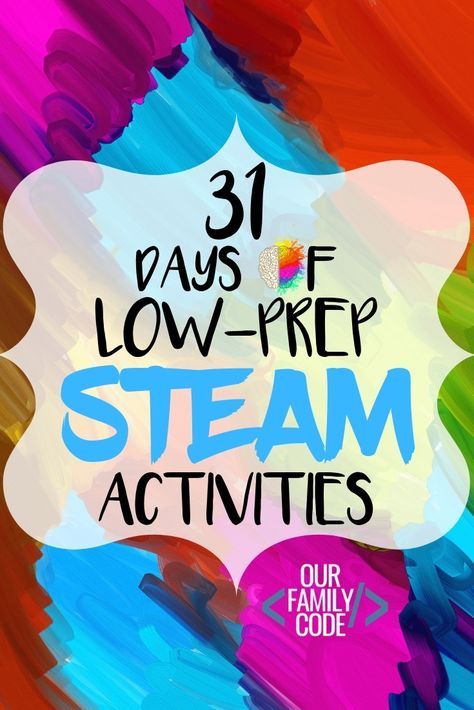 For the month of October, we will be sharing a daily low-prep STEAM (Science, Technology, Engineering, Art, Math) activity. You and your kiddos are going to love all of the low-prep STEAM activities that we have in store at OurFamilyCode! #daysofSTEAM #31dayschallenge #STEAMactivitiesforkids #monthofSTEAM #scienceforkids #engineeringforkids #technologyforkids #artforkids #mathforkids #lowprepSTEAM #5minuteSTEAM #STEAM #STEM Steam Activities Elementary, Steam Activities For Kids, Steam Lessons, Elementary Stem Activities, Steam Challenges, Art Math, Engineering Art, Steam Ideas, Stem Classes