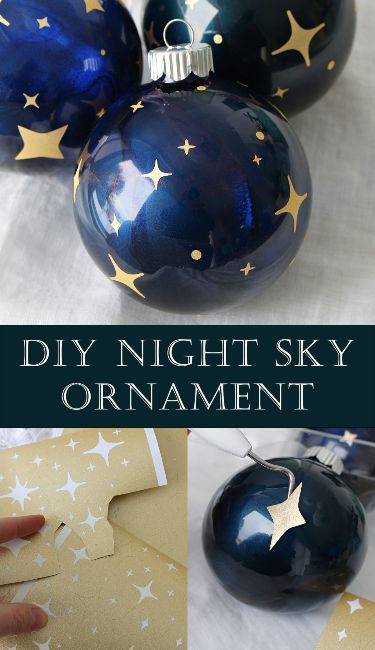 DIY Cricut Ornament Idea: DIY Night Sky Ornaments! Starry night ornament, Celestial ornament DIY - this could also work as a Taylor Swift Midnights Inspired Christmas tree ornament. This DIY star ornament is easy to make. DIY Cricut Christmas ornament idea with a beginner friendly DIY Cricut ornament tutorial. Star ornaments DIY idea, star ornament craft, star ornaments Christmas inspiration. Star ornaments for kids! Star ornament painted inside with alcohol inks. Star Ornaments For Kids, Star Ornament Craft, Star Ornaments Diy, Diy Starry Night, Star Ornaments Christmas, Cricut Ornament, Cricut Ornaments, Disney Ornaments, Unique Christmas Decorations