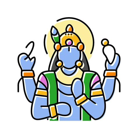 vishnu god indian color icon vector illustration Vishnu God, Indian Colours, Indian God, Lord Vishnu, Indian Gods, Funny Cartoons, Vector Art, Vector Free, Vector Illustration