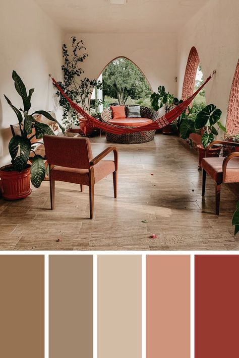 Beautiful mild beige and terra cota color palette inspiration. HEX codes: 967353 liver chestnut, A0866D beaver, D2BCA5 khaki web, CE947C antique brass, 97392F burnt amber Antique Brass Color Palette, Mild Color Palette, Antique Colors Palette, Patio Color Palette, Burnt Color Palette, Burnt Amber Color Palette, Terra Cota Color Palette, Terracota Color Palette Living Rooms, Beige Color Palette Bedroom