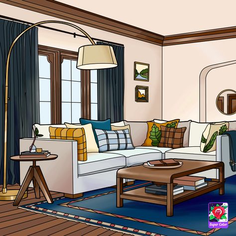 Living Room Background Drawing, Cartoon House Interior, Cartoon House Inside, Living Room Cartoon Background, Living Room Cartoon, Living Room Cartoon Background Night, Led Painting, Sims Freeplay Houses, Interior Architecture Drawing