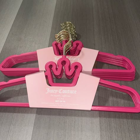 Juicy Couture Storage & Organization | Juicy Couture Hangers | Color: Pink | Size: Os Juicy Couture Suitcase, Apartment List, Bedroom Makeover Diy, Insta Baddie, Gold Hooks, Barbie Makeup, Pink Crown, Hair Supplies, Baby Couture