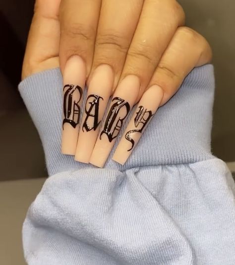 Gangster Nails, Graffiti Nails, Tapered Square Nails, Duck Nails, Diy Acrylic Nails, Drip Nails, Long Nail Designs, Fire Nails, Funky Nails