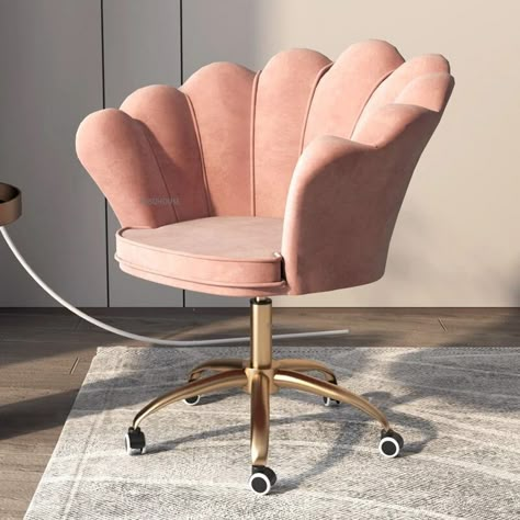 Modern Flannel Office Chair for Office Furniture Petal Girl Pink Cute Bedroom Desk Armchair Lift Swivel Designer Computer Chair Sofa Desk, Pink Desk Chair, Fabric Office Chair, Pink Office Chair, Cute Desk Chair, Backrest Design, Ergonomic Computer Chair, Office Armchair, Executive Office Desk