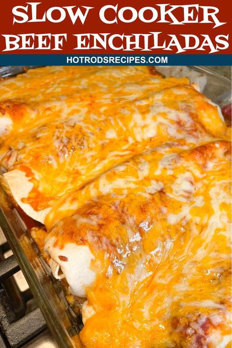 beef enchiladas in the slow cooker Crock Pot Mongolian Beef, Enchiladas Crockpot, Crockpot Shredded Beef, Shredded Beef Enchiladas, Chili Instant Pot, Recipes Tacos, Slow Cooker Beef Recipes, Mexican Shredded Beef, Slow Cooker Enchiladas