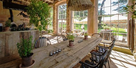 The Pig at Combe, Near Honiton, Devon Hotel Reviews | i-escape.com Greenhouse Restaurant, The Pig Hotel, Unfitted Kitchen, Palm House, Hotel Inspiration, Country Hotel, Swimming Pond, Country House Hotels, Honeymoon Hotels