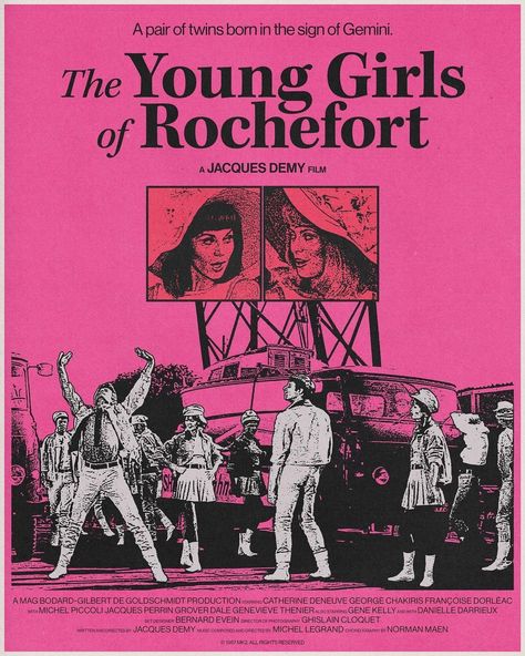 Reposting @sebsmakesart The Young Girls of Rochefort (1967)Demy’s follow up to | Instagram 60s Films, George Chakiris, Jacques Perrin, Jacques Demy, Girl Interrupted, Gene Kelly, Poster Boys, Love Film, Catherine Deneuve