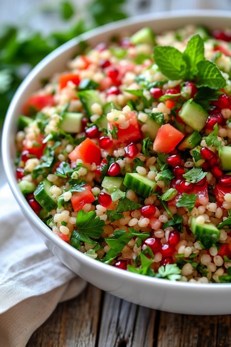 Turkish Bulgur Wheat Salad with Tomatoes and Cucumbers (Kısır) - Cooking Mediterranean Turkish Salad Recipes, Bulgar Wheat Salad, Bulgur Wheat Recipes, Food Ideas Aesthetic, Salads Quinoa, Wheat Salad, Turkish Salad, Bulgur Recipes, Pomegranate Dressing