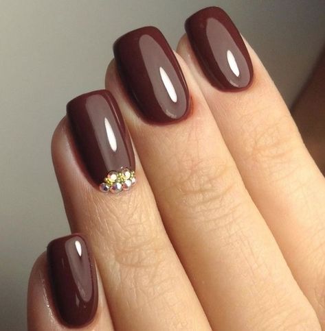 Brown Gel Nails, Her Nails, Uv Gel Nail Polish, Makijaż Smokey Eye, Gel Nail Designs, Gold Nails, Nail Polish Colors, Gorgeous Nails, Wedding Nails