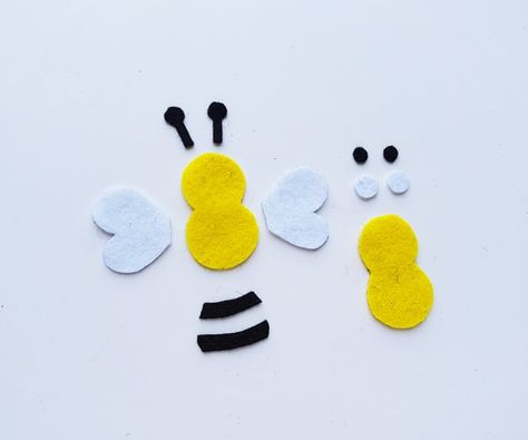 Felt bumble bee bug craft. A fun sewing kids craft with free bee template. Felt Bumble Bee, Bee Template, Bug Craft, Craft Ideas For Beginners, Bumble Bee Craft, Bee Craft, Felt Hair Accessories, Crafting For Kids, Cool Craft Ideas